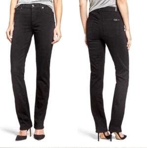 7 For All Mankind Black Straight Leg Jeans